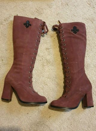 Vtg Patrick Cox Suede Lace Up Boots 90s Does 60s / 70s Style Retro Rare 36 3 5.  5