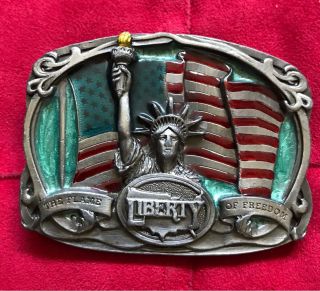 Statue Of Liberty " The Flames Of Freedom " Belt Buckle Rare K - 42