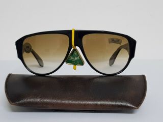 Vintage 80s Black Persol Ratti P27 Sunglasses P 27 Old Stock Unworn