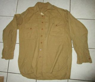 1941 Dated Usmc Marine Corps Enlisted Wool Shirt 15 X 33,  Size 2
