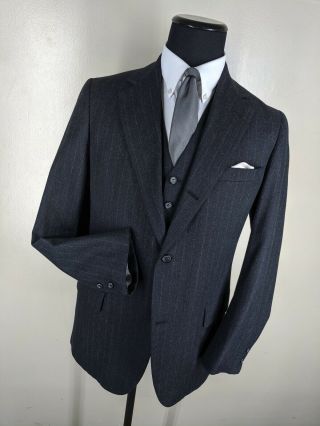 Brooks Bros.  Vintage Usa Golden Fleece Wool Suit With Vest 3 Btn 1 Vent 43 Long