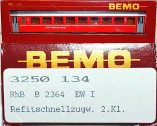 Swiss Rhb Rhaetian Bahn B2364 2 Class Coach Bemo Hom N24.  15