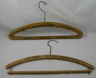 Vintage Wooden Advertising Coat Hanger X 2 - Nottons Tailor,  Connock & Lockie