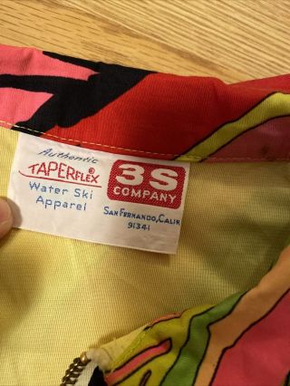 Vtg 70s all over print Taperflex water ski Jacket colorful made in USA 4