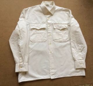 Vtg Mens 1950s 60s Tropical Military Cotton Shirt