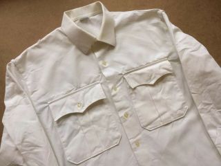 Vtg Mens 1950s 60s Tropical Military Cotton Shirt 2
