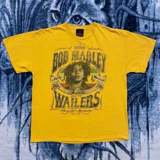 Bob Marley Wailers Natty Dread Shirt Graphic Tee 2010 Mens Xl Yellow Rasta Zion