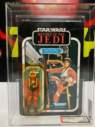 Vintage Kenner Star Wars Moc Rotj Luke Skywalker (x - Wing Pilot) Afa 80 1983