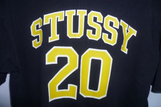 Stussy Vintage T - Shirt Gr.  M,  Mit Zahl 20 Zwanzig,  Schwarz Gelb Stüssy Baseball