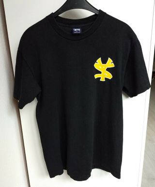 STUSSY Vintage T - Shirt Gr.  M,  mit Zahl 20 Zwanzig,  Schwarz Gelb Stüssy Baseball 3