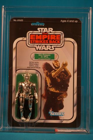 Star Wars Afa 75 Esb C - 3po With Removable Limbs 48 Back A - Vintage Moc Carded