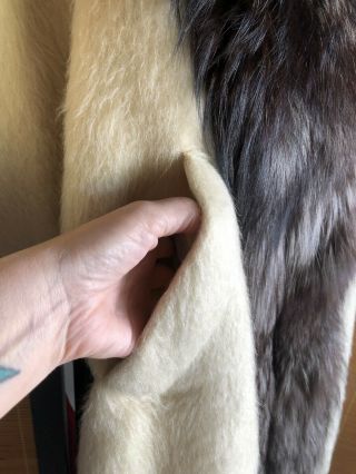 Vintage Lilli Ann Tisse A Paris Ivory Mohair Wool Coat Large Fox Fur Collar L/XL 5