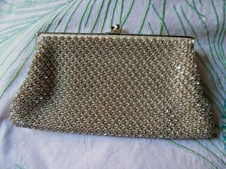 Vintage 1960s - Crystal Embellished Small Evening Clutch/purse