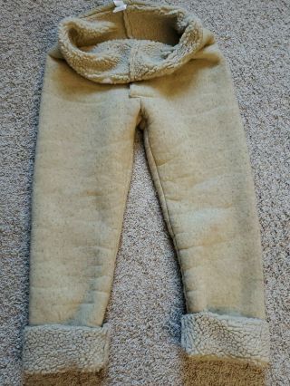 Vtg 70s Patagonia Deep Pile Fleece Pants Made In Usa Jacket Snap T Beige Oatmeal