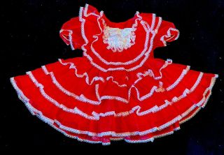 Pazazz Vintage Girls Size 2t Red Sheer Pageant Dress