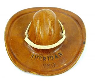 Antique Vintage Sheridan Wyoming Leather Salesman Sample Western Hat Miniature
