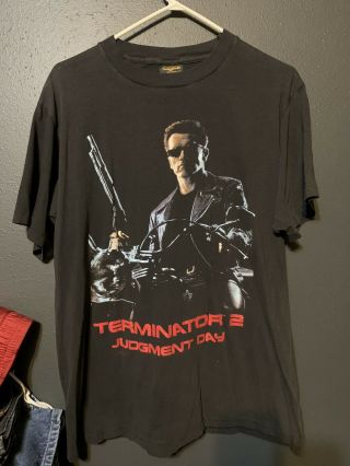 Vintage 1991 Single Stitch Movie Promo Terminator 2 Judgment Day T Shirt Large