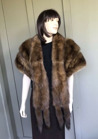 Woman’s Vintage Sable Fur Wrap Stole Size M - L - Xl No Coat,  No Mink