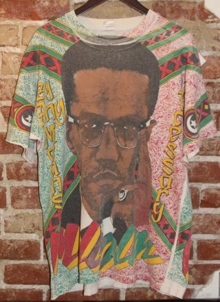 Rare Vintage Malcolm X All Over Print Shirt