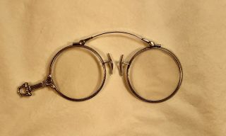 - Obo - Solid 14k White Gold - Pince - Nez Glasses Elegant Sophisticated Flawless