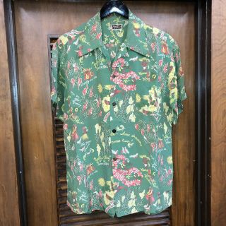 Vintage 1940’s “paradise Sportswear” Natives Rayon Hawaiian Shirt - - L