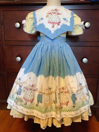 Vintage Daisy Kingdom Girls Bunny Apron Party Dress