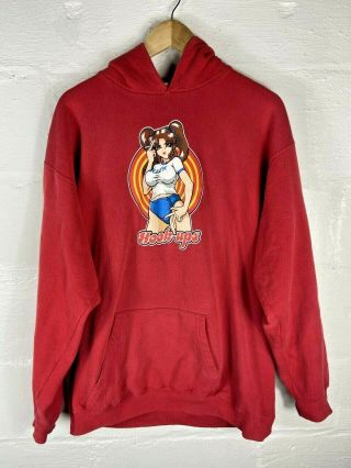 90s Vintage Hook Ups Milk Girl Sakura Hooded Sweatshirt Hoodie Size L Rare