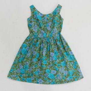 Vintage 1950s Floral Print Cotton Dress By Clare Evans Uk 10 12 S M
