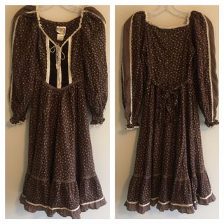 Gunne Sax Vintage Dress By Jessica 70’s Cottage Core Prairie Rare Dress Sz 5
