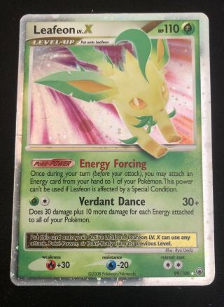 Pokemon Leafeon Lv.  X 99/100 Majestic Dawn Holo Rare Card - Mp