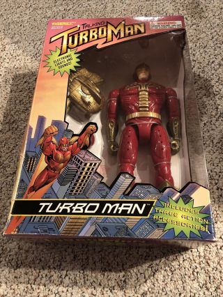 Turboman From Jingle All The Way 13.  5 " Talking Action Figure Nib - Never Opened