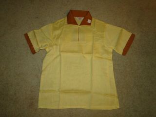 Vintage Mens Rayon Loop Collar Shirt Rockabilly Deadstock 50s Sz M