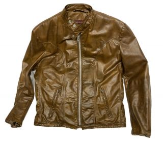 Vintage Schott Leather Cafe Racer Motorcycle Jacket Mens Size 40 Biker