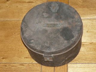 Vintage Metal Naval Hat Box / Tin