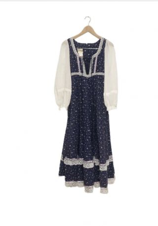 Vintage Gunne Sax Prairie Cottagecore Floral Dress Victorian Size 7 Juniors