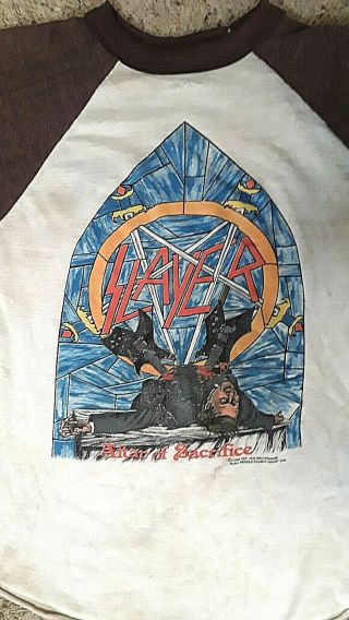Vtg Slayer Tour Shirt / Jersey 1986 87 Reign In Blood Size L Signal