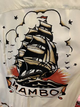 Rare Mambo Loud Shirt S Vintage Pirate Pinup Rockabilly Sailor Tattoo (fits M)