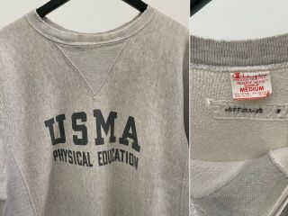70s Usma Physical Education Single V Champion Reverse Weave Sweatshirt T Shirt M