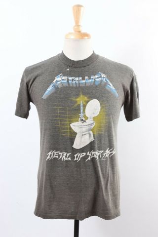 Vtg 1987 Metallica Metal Up Your Ass Burnout Thin Rock T - Shirt Usa Mens Medium