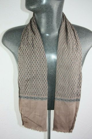 Vintage Pure Silk Wool Blend Mod Scarf Retro Mens Womens Cravat Foulard 1282