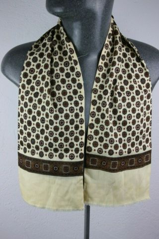 Vintage Pure Silk Wool Blend Mod Scarf Retro Mens Womens Cravat Foulard 1273