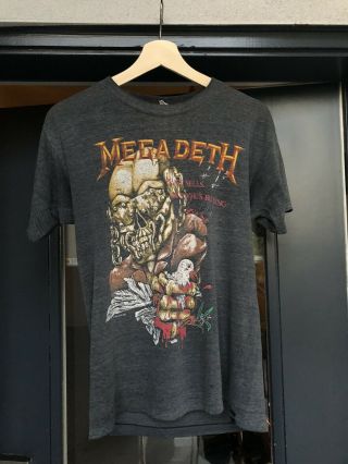 Vintage 1987 Megadeth Peace Sells Heavy Metal Rock Concert T Shirt Size M 80s