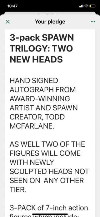 Spawn 3 - PACK TRILOGY SET McFarlane Kickstarter Signed - 2
