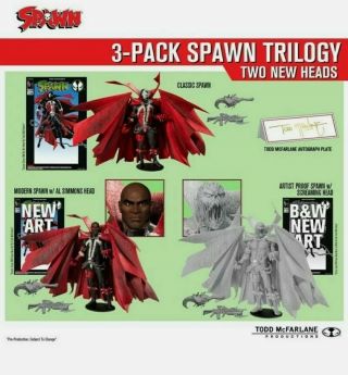 Mcfarlane Spawn Kickstarter 3 Pack Trilogy Gold Autographed Set
