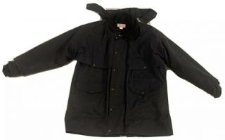 Vintage Black Filson Garment Jacket Virgin Wool Size M Hooded Waxed Oiled 3 In 1