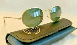 Old Stock Ray Ban B&l Sunglasses 24k Gold Metal W0976 Oval Aviator 48mm