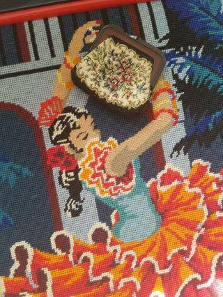 VINTAGE 70 ' s 80 ' s Floral TAPESTRY Coin Purse 2