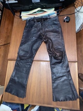 Vintage East West Musical Instruments Leather Pants 34x31