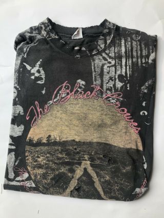 The Black Crowes High As The Moon Tour All Over Print T Shirt Distressed Xl Rare
