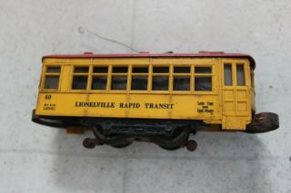 Lionel No.  60 Lionelville Rapid Transit Trolley Vintage Parts